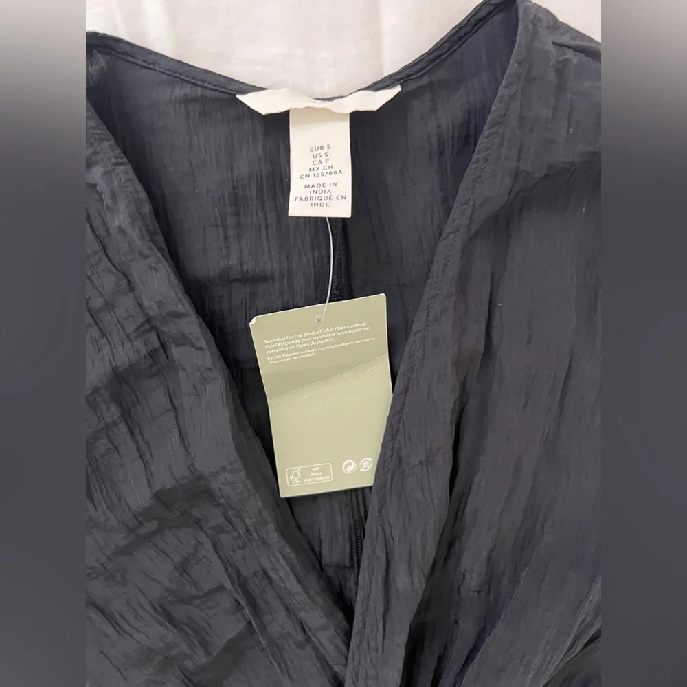 H&M Black V-Neck Twist-Front Dress